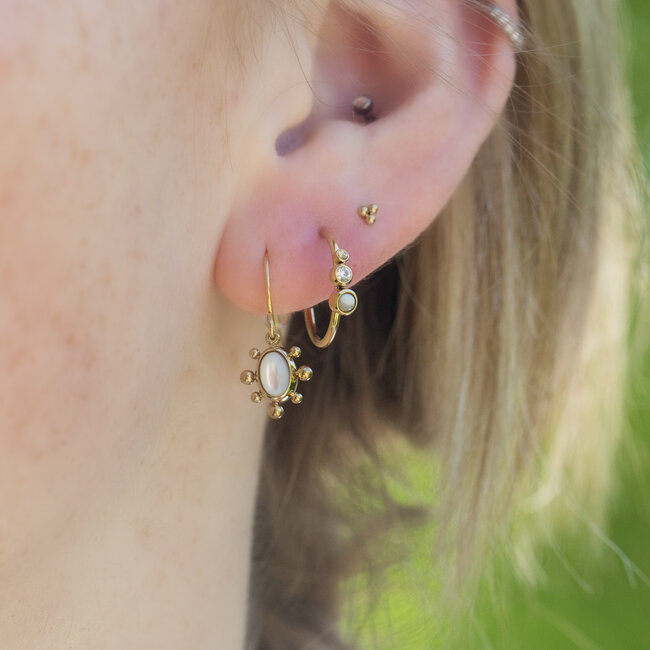 ZAG  Bijoux Goud oorbellen crystal zirconia of parelmoer