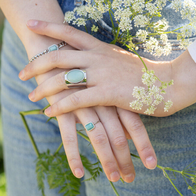 ZAG  Bijoux Ring met amazoniet stenen