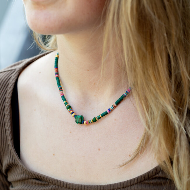 Beadle Vrolijke groene klaver ketting