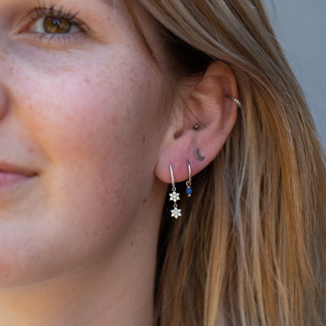 KARMA Echt zilver bloemen oorbellen