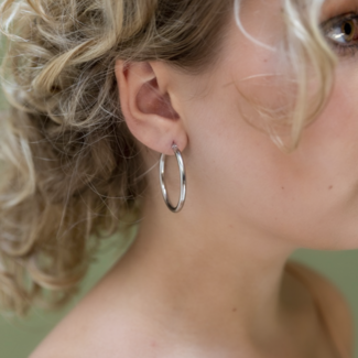 Day & Eve  Zilver grote creolen