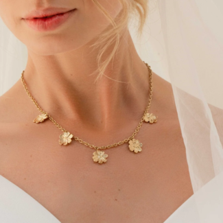 Bohm Paris Goud schakelketting met bloemen