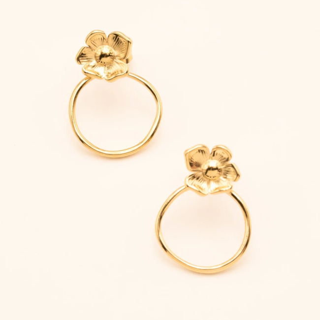 Bohm Paris Fijne bloem oorbellen