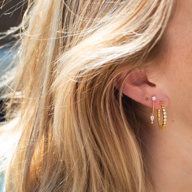 Beadle Goldplated creool oorbellen