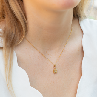 ZAG  Bijoux Goud ketting met vierkante hanger