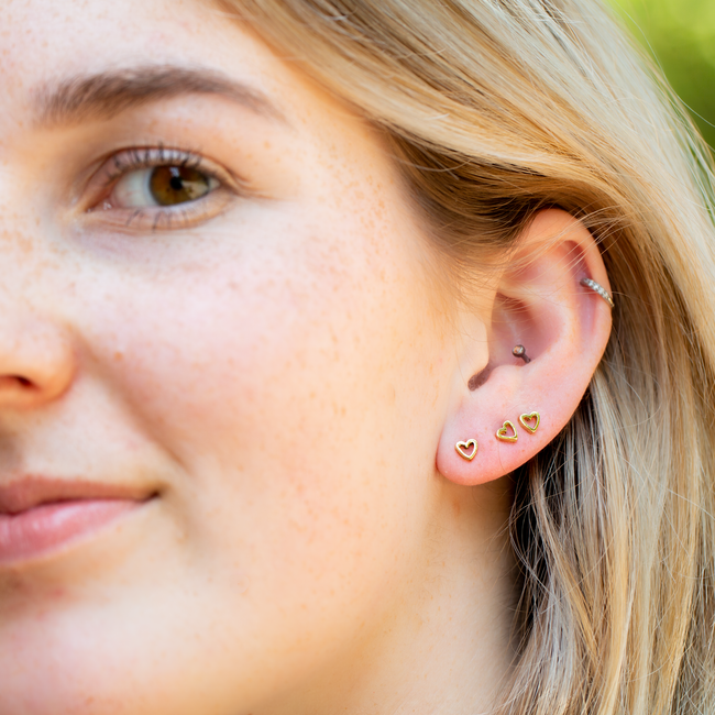 KARMA Echt zilver oorbellen met open hartje