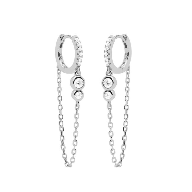 KARMA Echt zilver zirconia  oorbellen sparkle