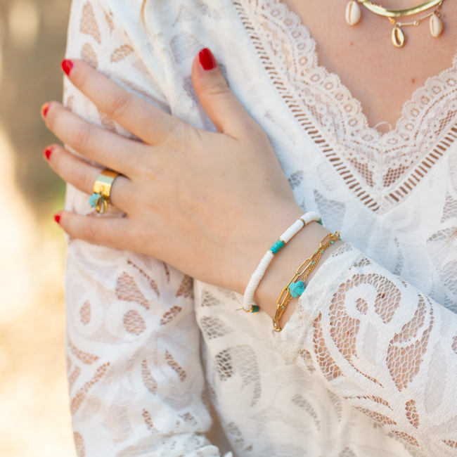 Beadle Armband met klaver of witte steentjes