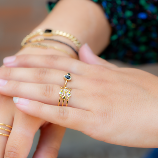 ZAG  Bijoux Zwarte steen ringen