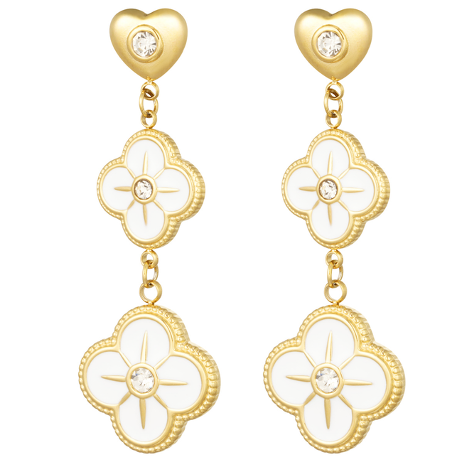 Beadle Gouden klaver oorbellen