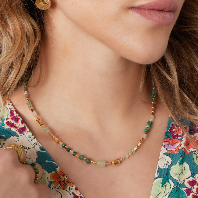 Beadle Groene natuursteen ketting
