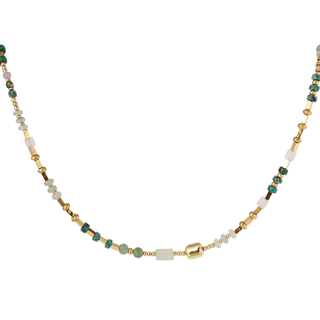 Beadle Groene natuursteen ketting