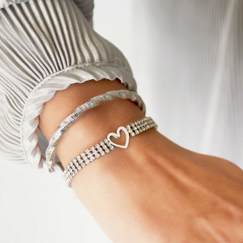 Fossil armband JFS00560998 Elliott zilverkleurig/goudkleurig | wehkamp