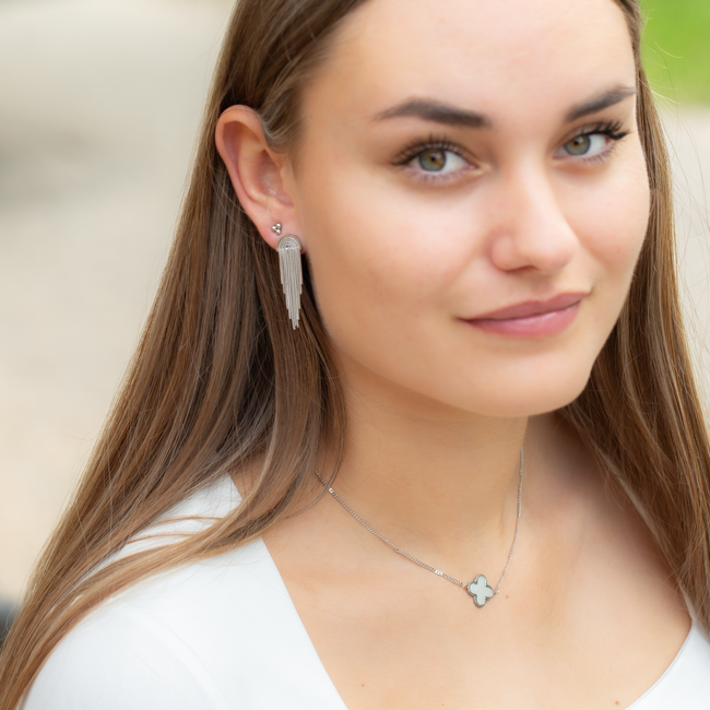 Day & Eve by Go Dutch Label Sliertjes zilver oorbellen