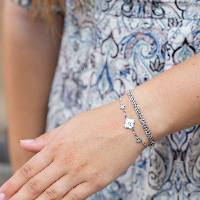 Day & Eve  Zilver smalle glitter armband