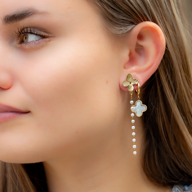 Day & Eve  Klaver oorbellen goud