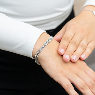 Day & Eve  Zilver glitter armband