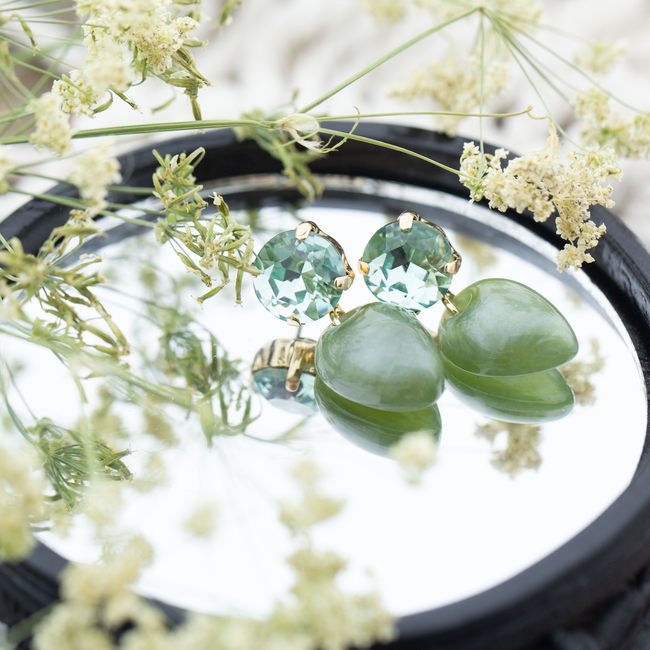 Chique mintgroene crystal oorbellen