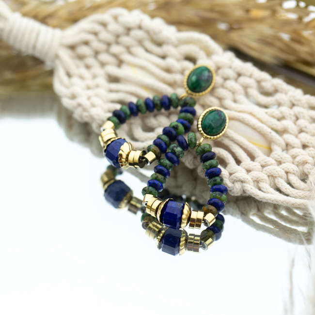 Day & Eve  Groen blauwe oorbellen