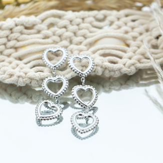 Day & Eve  Triple hearts zilver