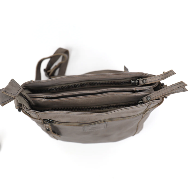 Zeeuws Echt leren zeeuwse knop bruine tas