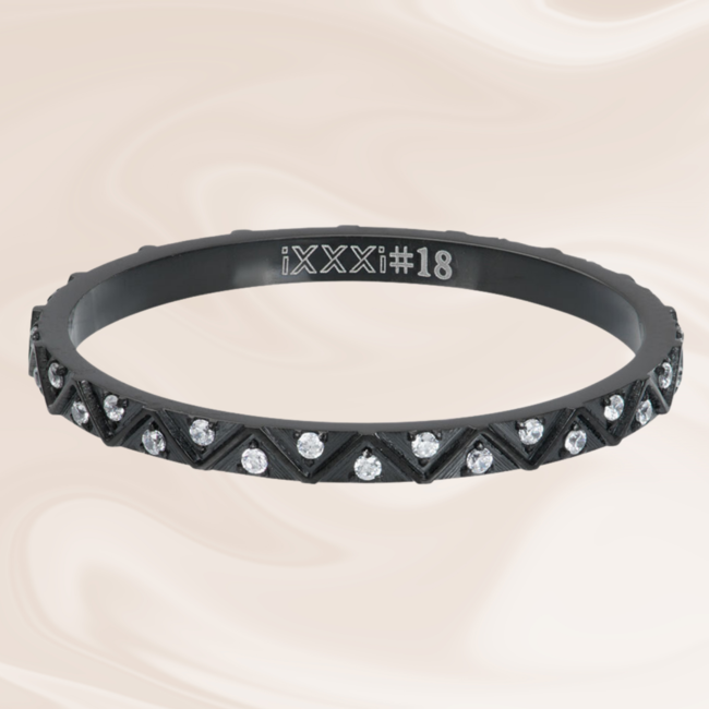 IXXXI Zwarte bohemian ring