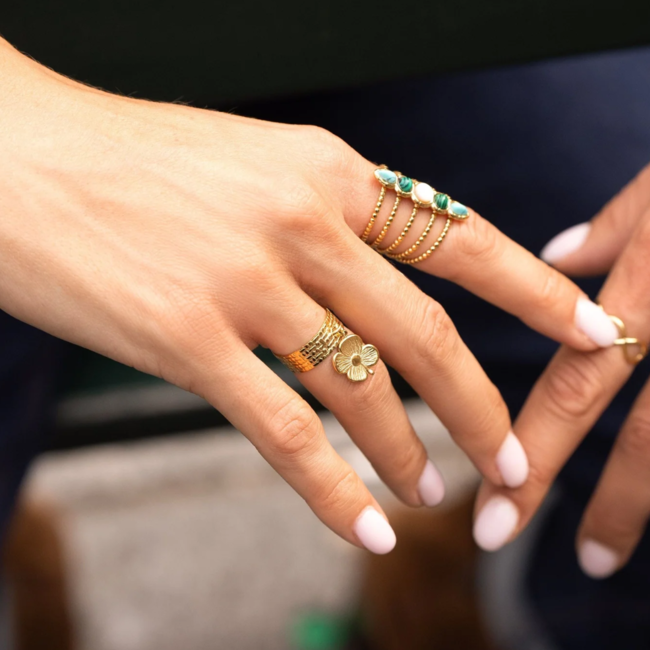 Bohm Paris Prachtige statement edelstenen of bloem ring