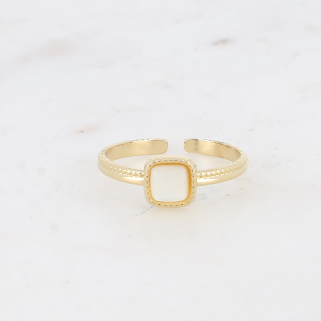 Bohm Paris Kleine vierkante gekleurde steen ringen