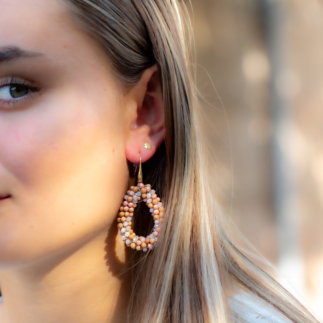 Biba Open druppel nude oorbellen