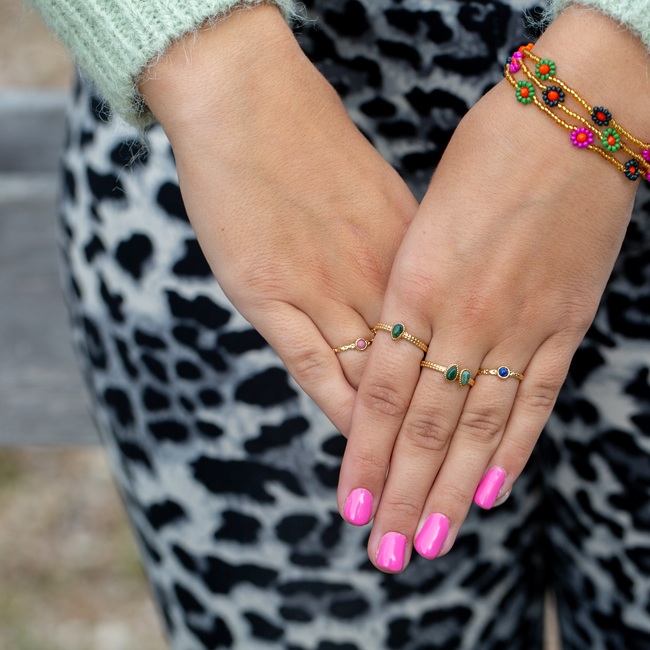Bohm Paris Druppel jasper groene natuursteen ringen