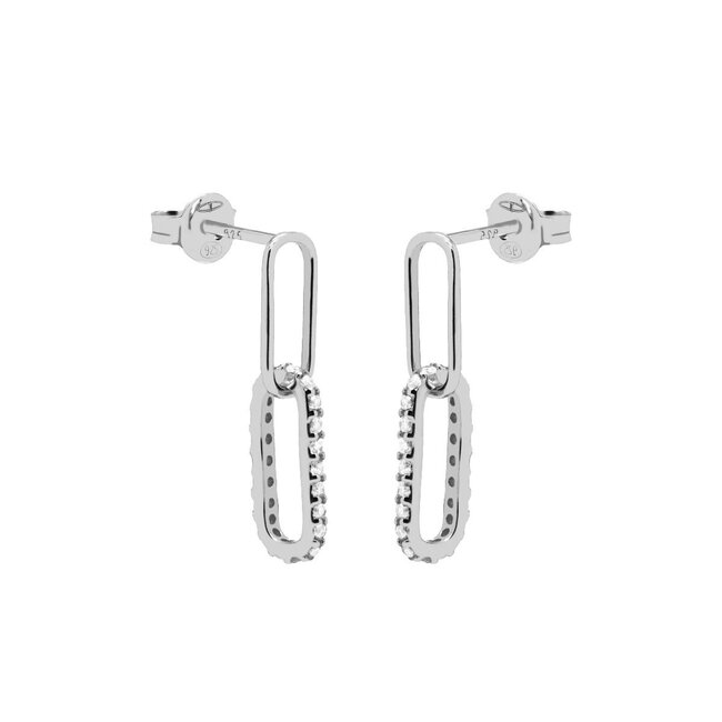 KARMA Zirconia basis oorbellen echt zilver
