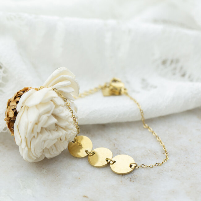 ZAG  Bijoux armband goud met drie muntjes