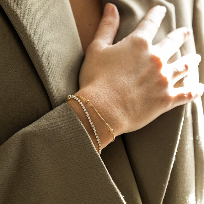 ZAG  Bijoux Dubbele goud armband met zirconia