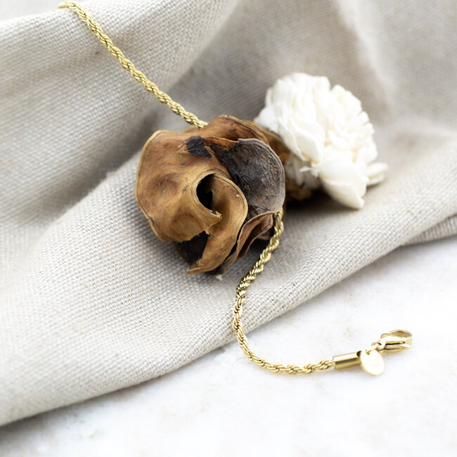 Day & Eve  Stainless steel gedraaide schakel armband