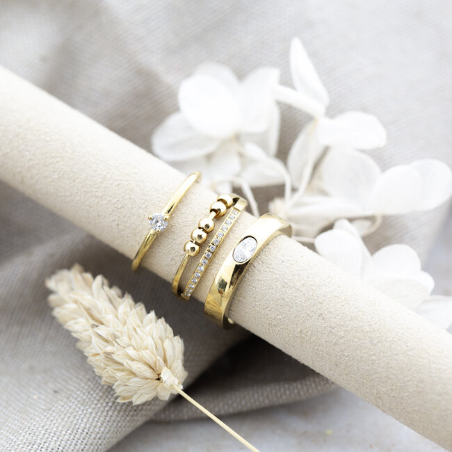 Goud ringen met zirconia steentjes