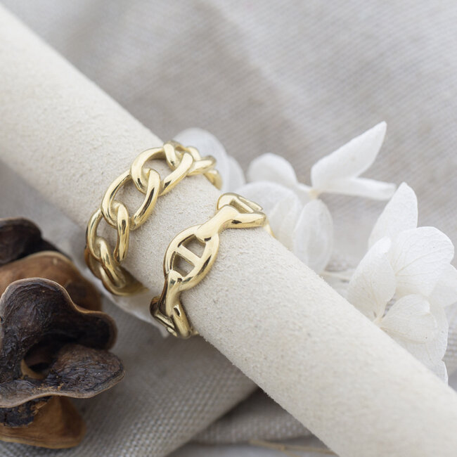 Goud schakels ring