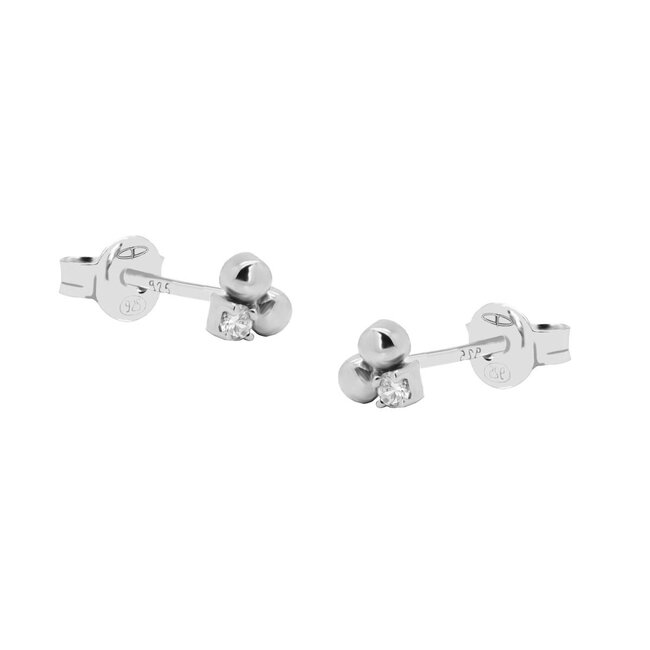 KARMA Zirconia kleine echt zilver crystal oorstekers