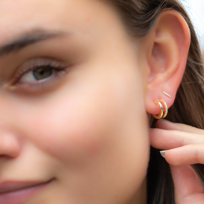 KARMA Plain Zirconia Hinged Hoops Double Row