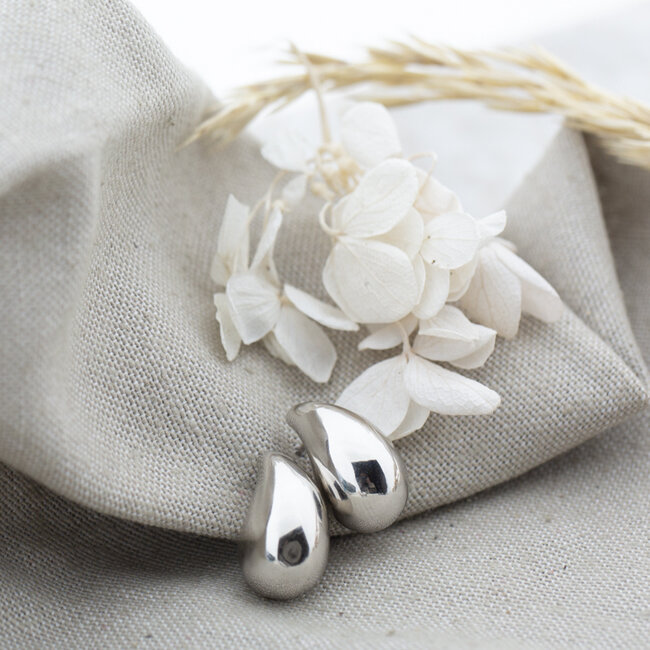 KARMA Zilver925 chunky drop teardop druppel oorbellen