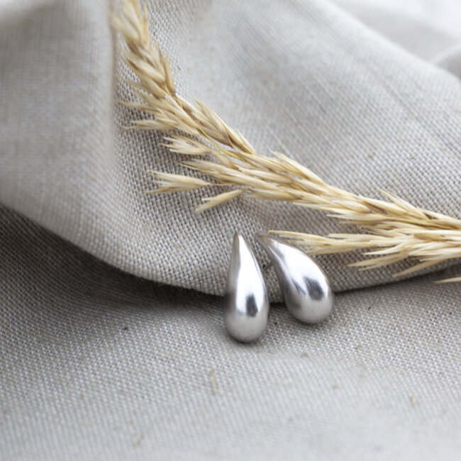 KARMA Zilver925 chunky drop teardop druppel oorbellen