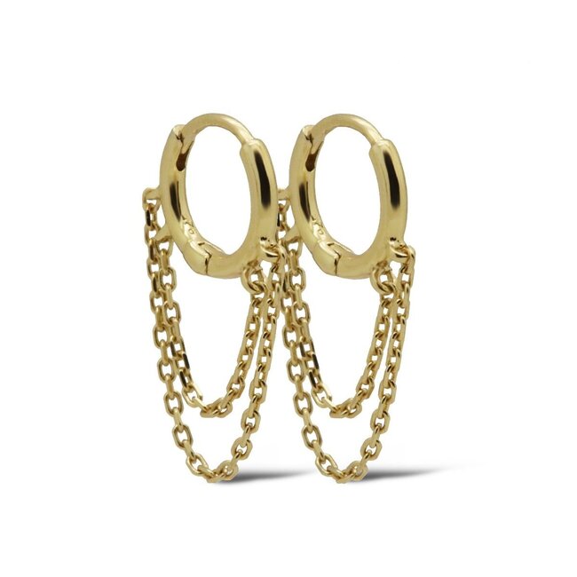 KARMA Goldplated chain ketting oorbellen