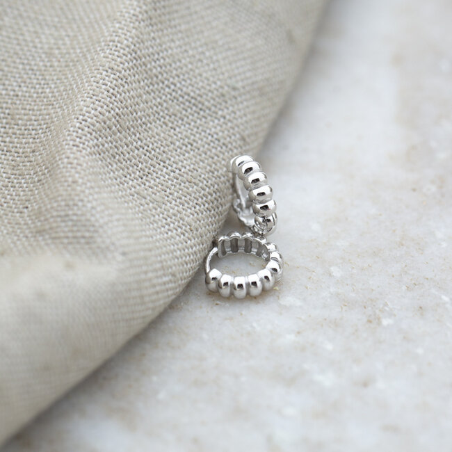 KARMA Echt zilver925 geribbelde creolen