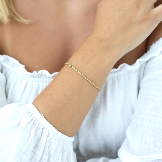 Day & Eve  Stainless steel gedraaide schakel armband