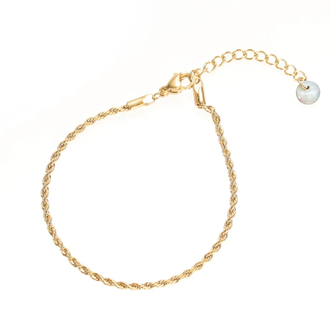 Day & Eve  Stainless steel gedraaide schakel armband