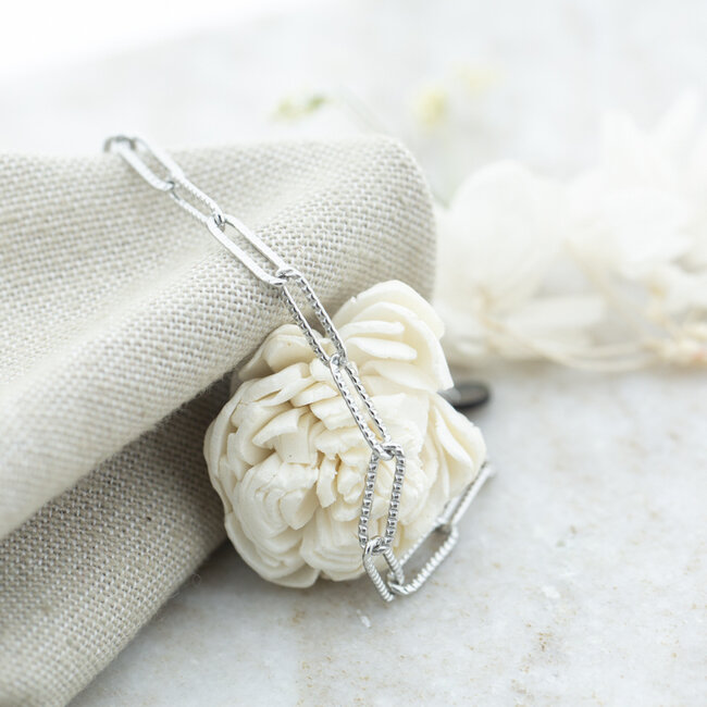 Day & Eve  Zilver schakelarmband