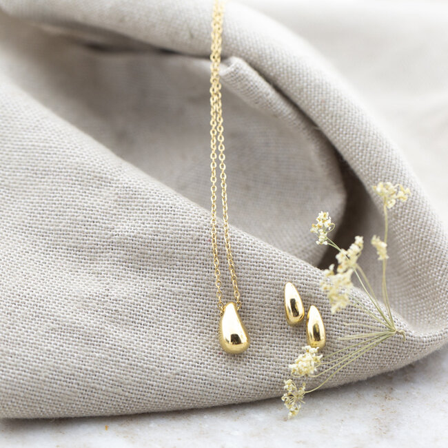 Day & Eve by Go Dutch Label Mini teardrop ketting en oorbellen