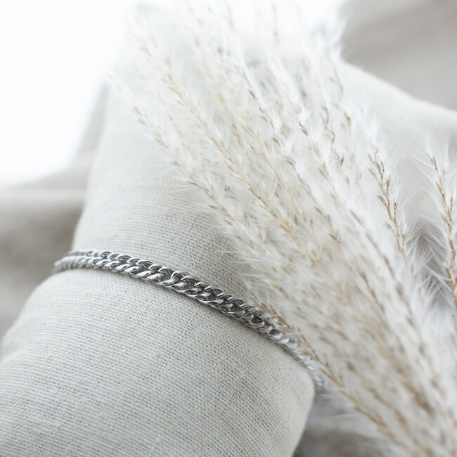 Day & Eve  Zilver armbandjes met hart , knoop en schakels