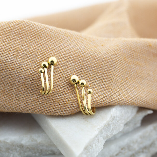 Day & Eve  Bolletjes dubbele oorbellen