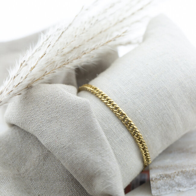 Day & Eve  Goud schakel, knoop of hart armband