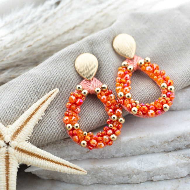 Biba Oranje gele zonnige grote opvallende oorbellen